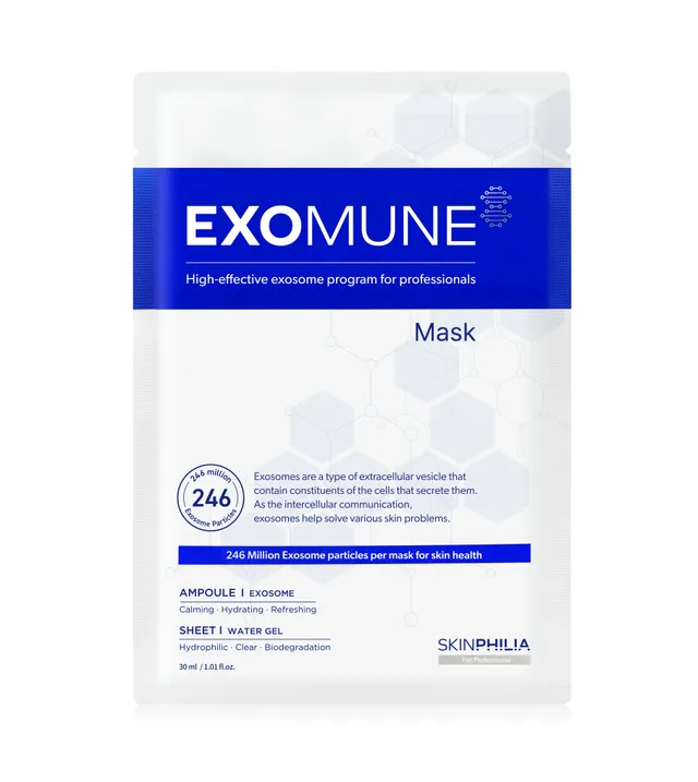 SKINPHILIA EXOMUNE MASK box with 4 sheets for professional post-treatment care